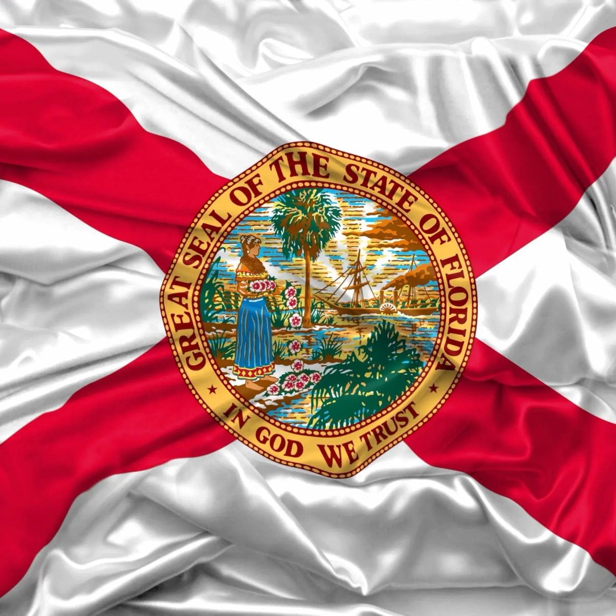Florida state flag close-up