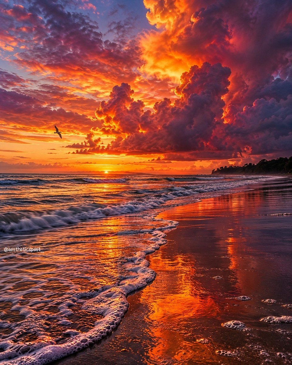 sunset over beach