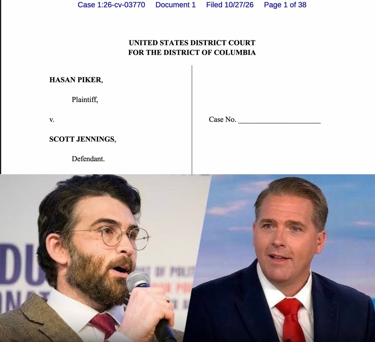 Hasan Piker sues Scott Jennings