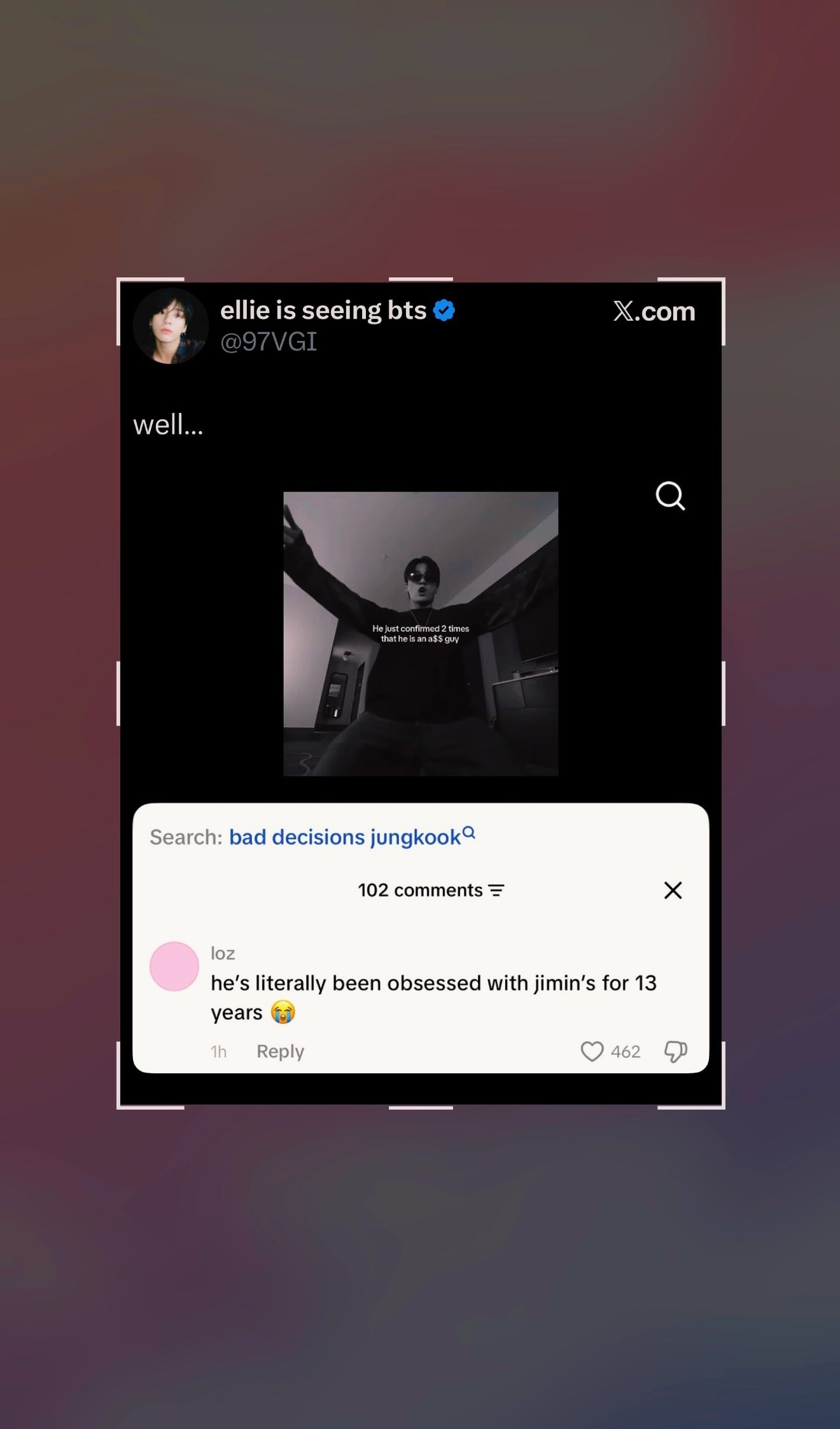 Jungkook transparent character defense