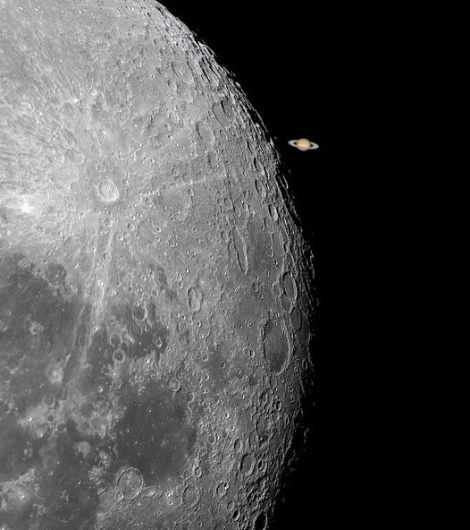 Moon and Saturn