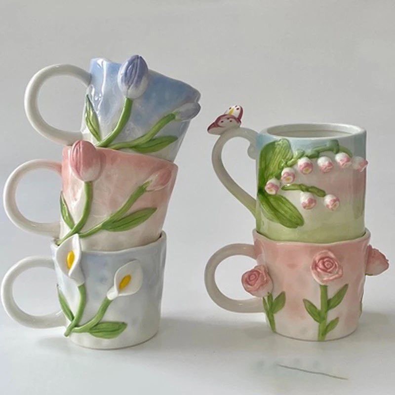 Floral ceramic cups by @lilyavibe 🌷 (photo 2 of 2)