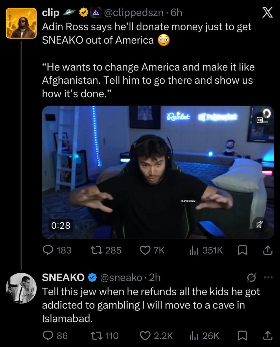 Sneako responds to Adin Ross Sneako responds to Adin Ross