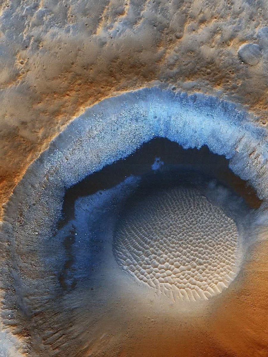HiRISE unnamed crater on Mars