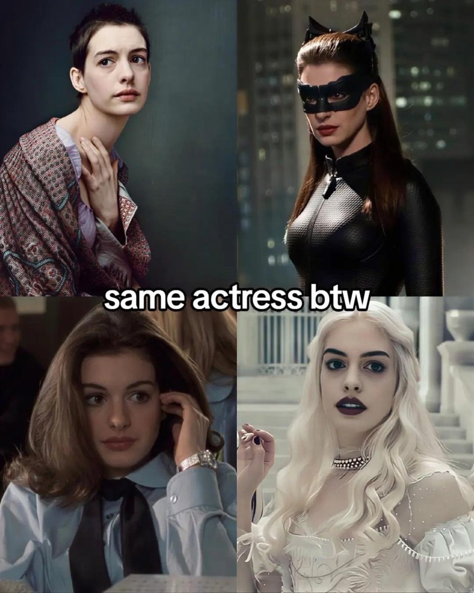 Anne Hathaway in four different roles Anne Hathaway in four different roles