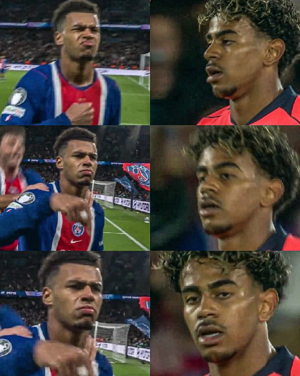 Doué I am here gesture vs Barcelona