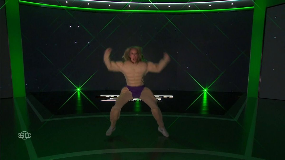 WWE SummerSlam SportsCenter muscle suit moment