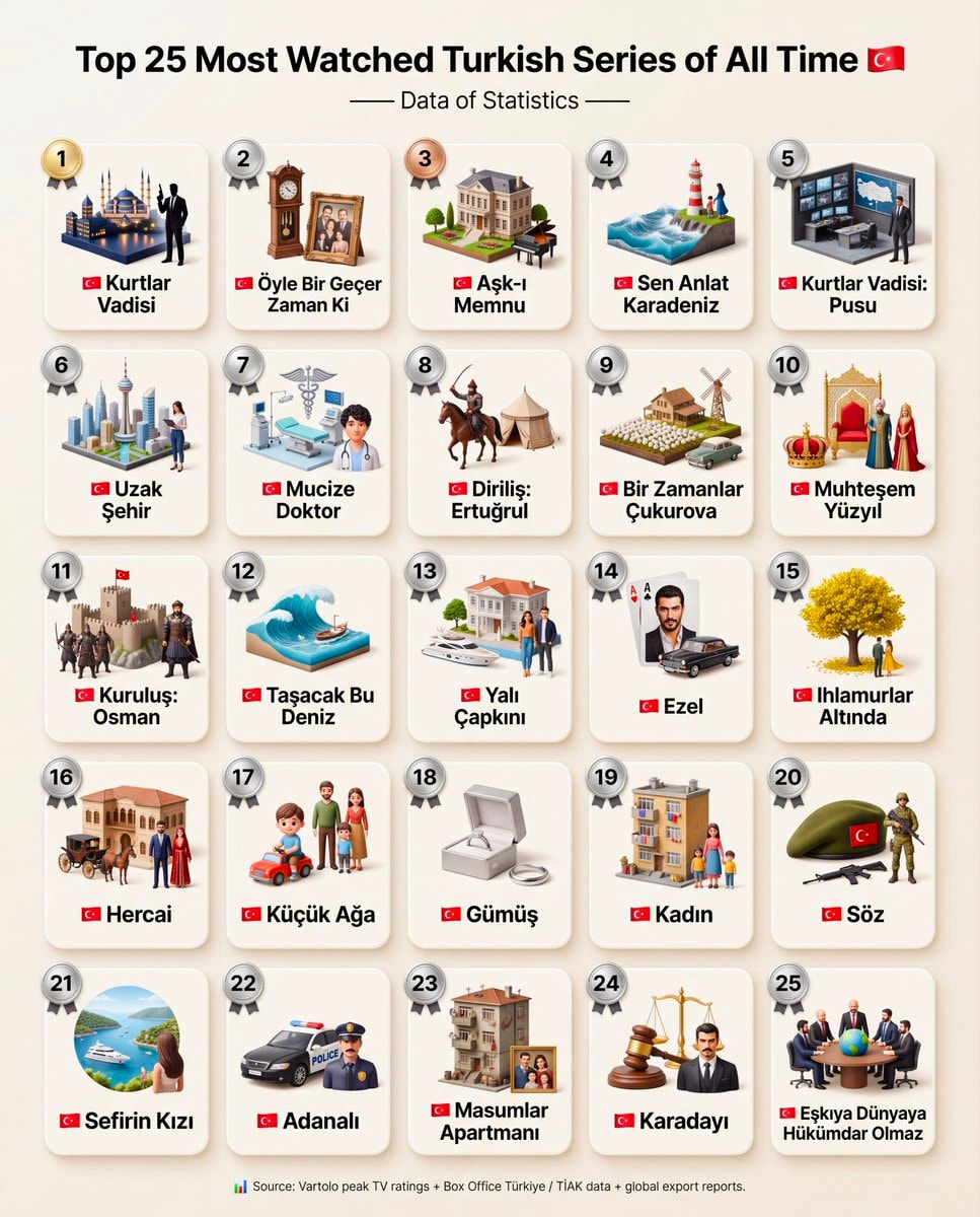 Top 25 Most Watched Turkish Series of All Time 🇹🇷