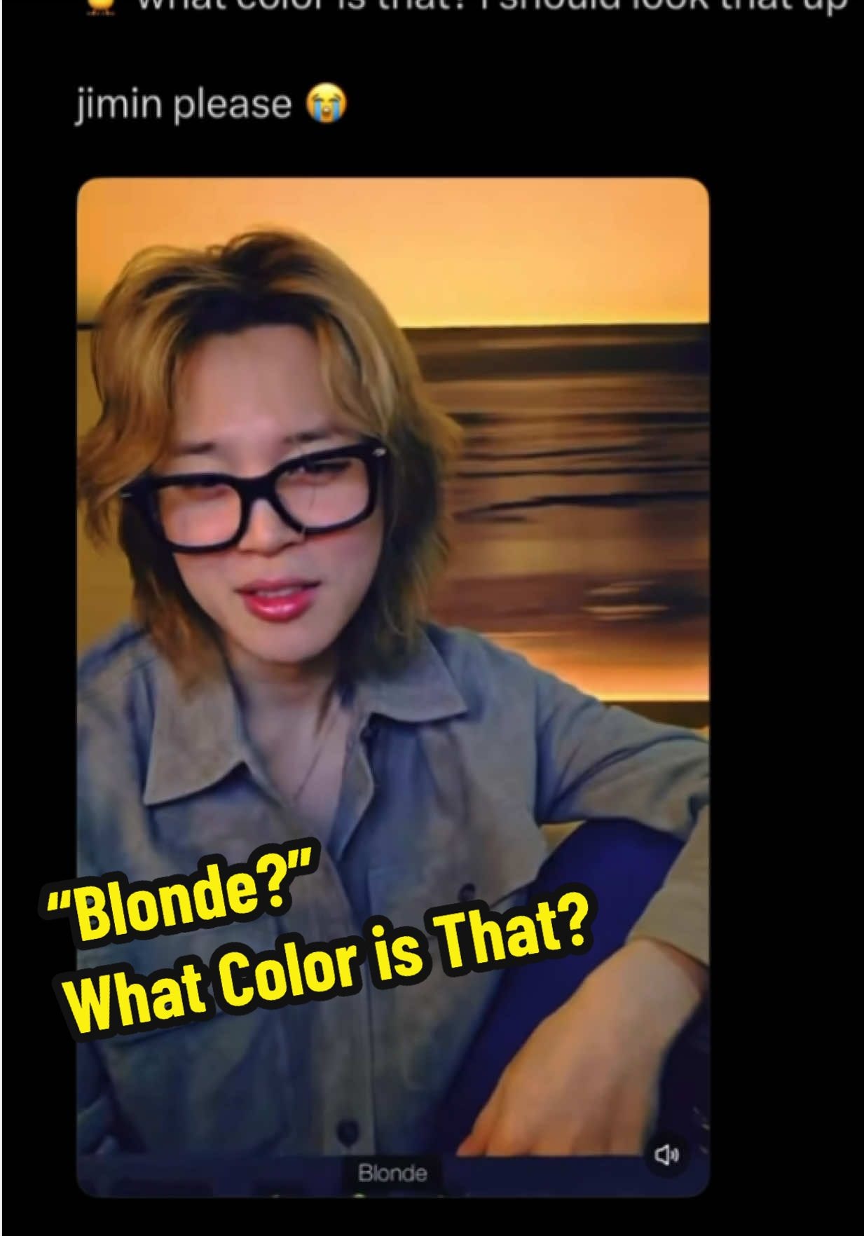 Jimin blonde hair moment