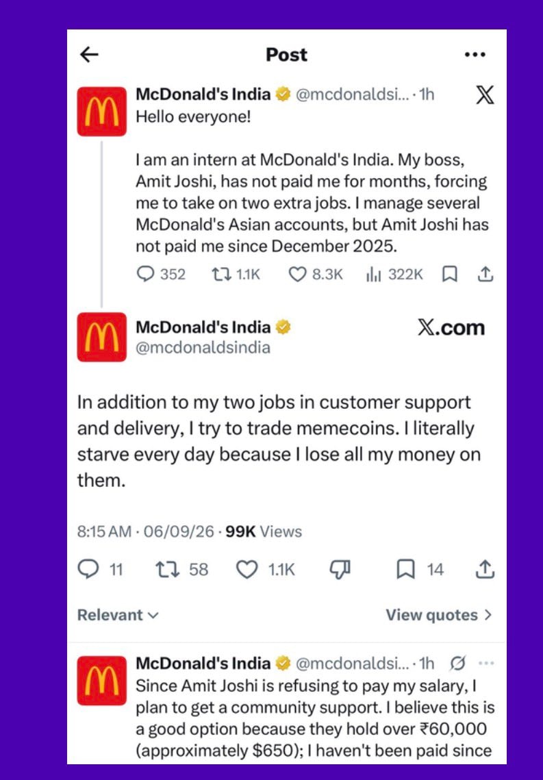 McDonald's India intern unpaid wages McDonald's India intern unpaid wages