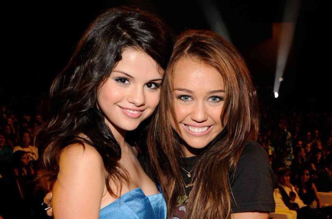 Selena Gomez and Miley Cyrus at Hollywood Bowl