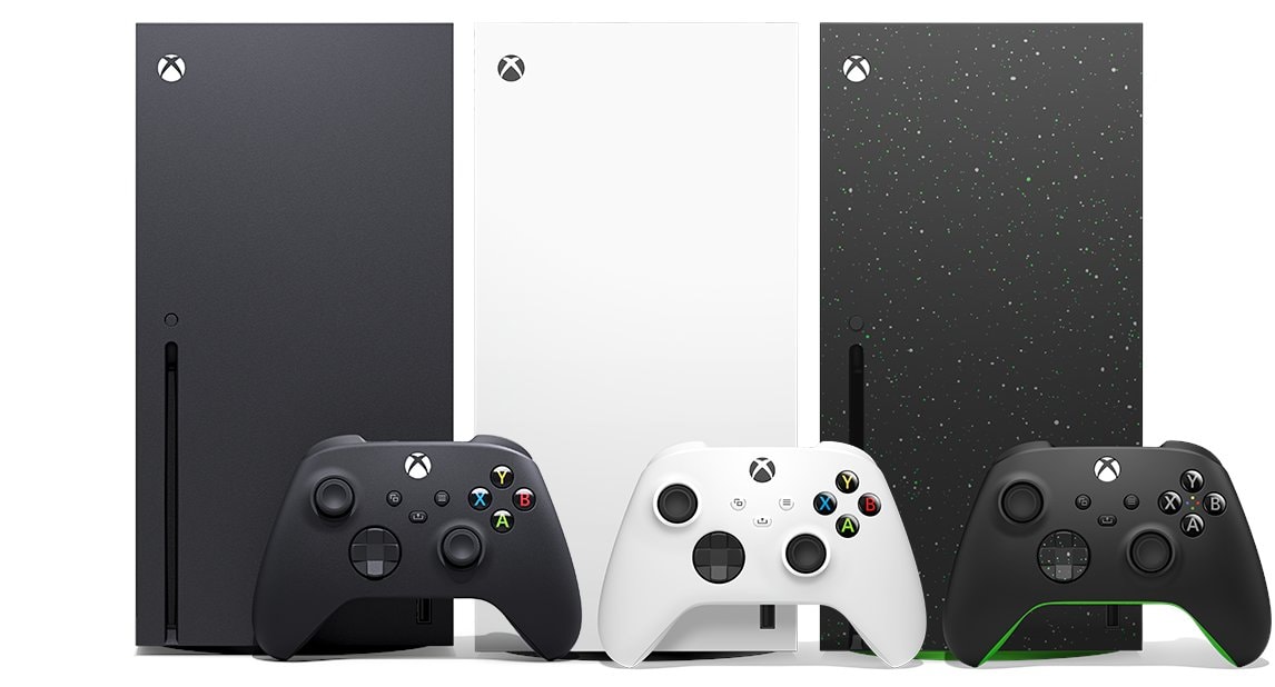 Xbox Series X consoles and controllers