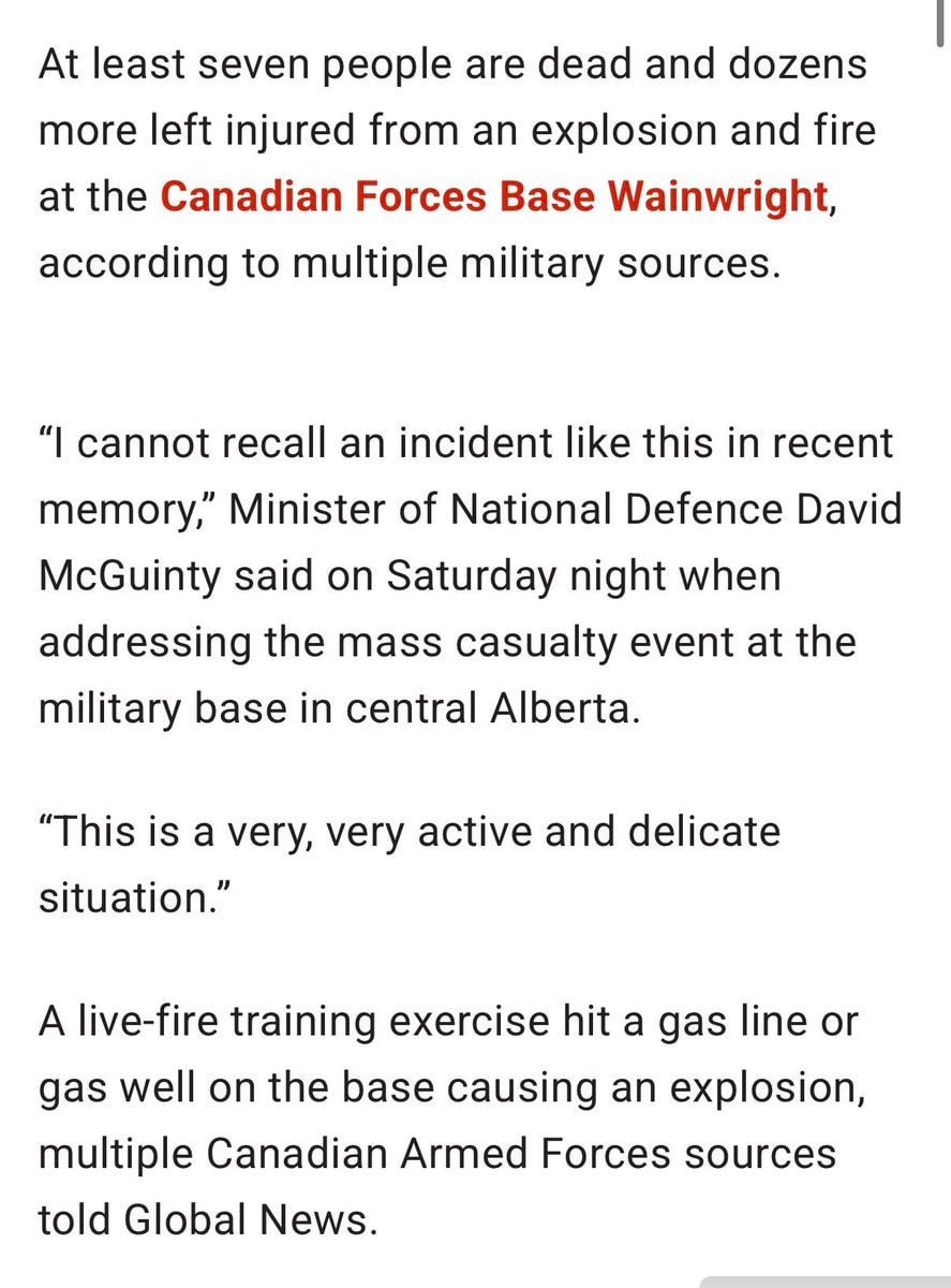 Canadian Forces Base Wainwright explosion