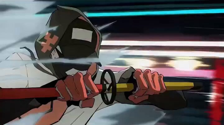 Anime character swinging sword