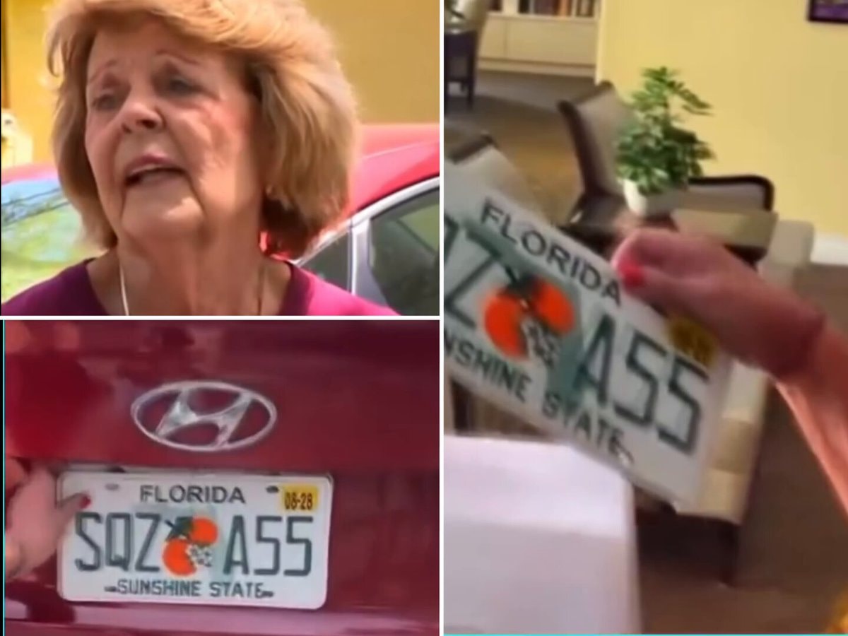 Florida woman receives "squeeze ass" license plate