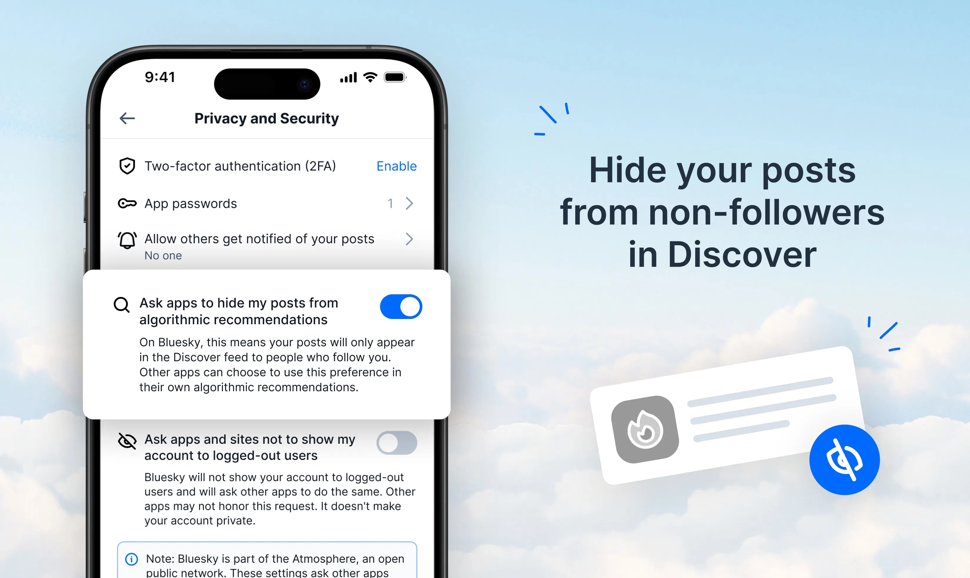 Bluesky Discover feed privacy controls