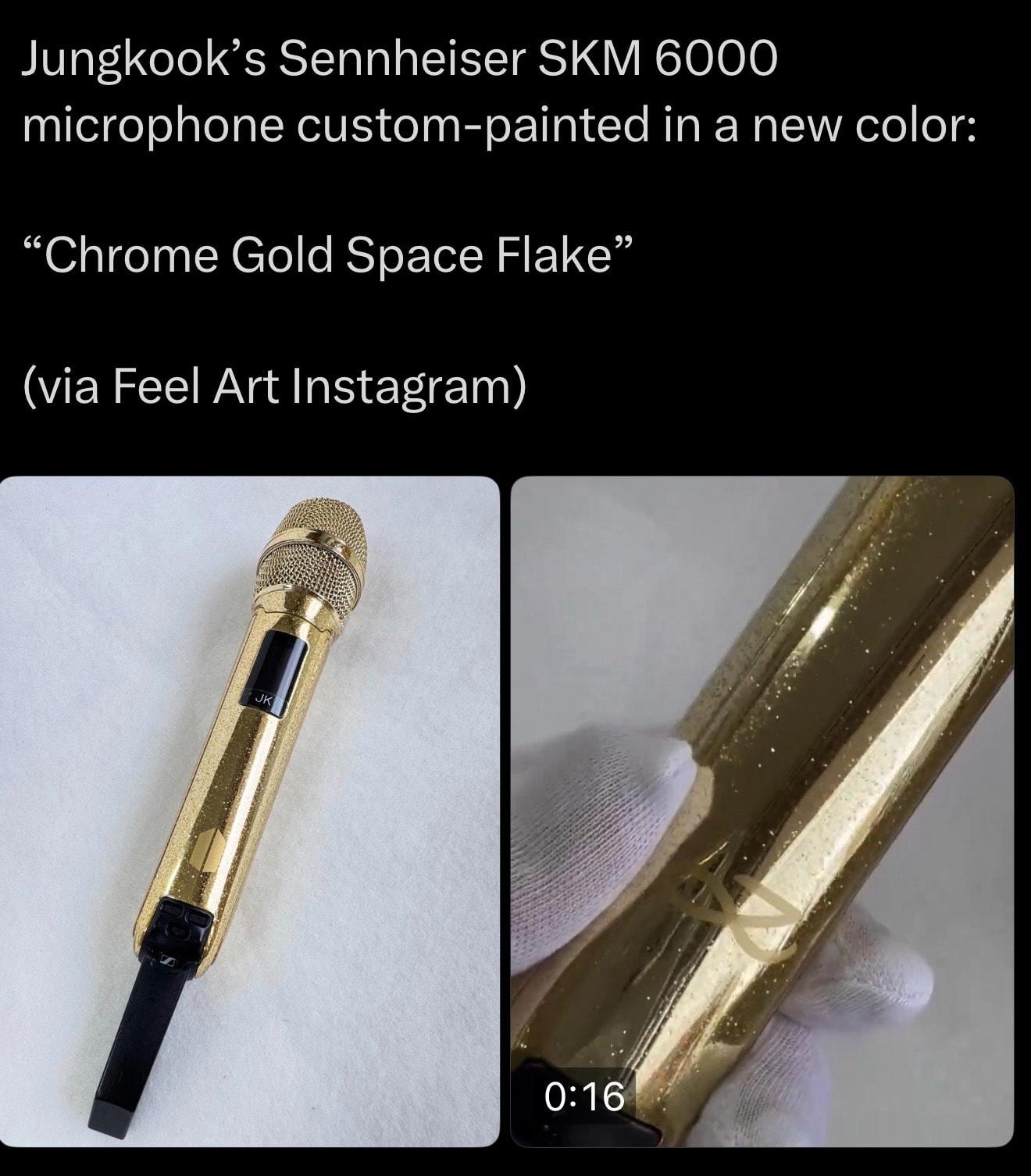 Jungkook Chrome Gold Space Flake microphone Jungkook Chrome Gold Space Flake microphone
