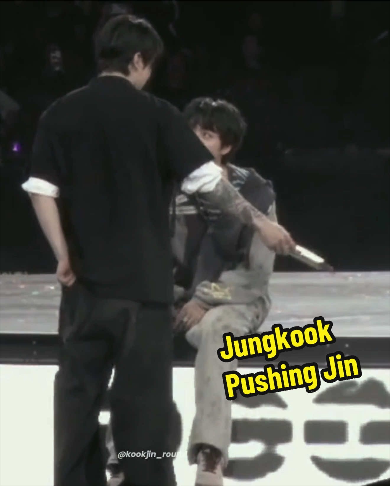 Jungkook pushes Jin Jungkook pushes Jin