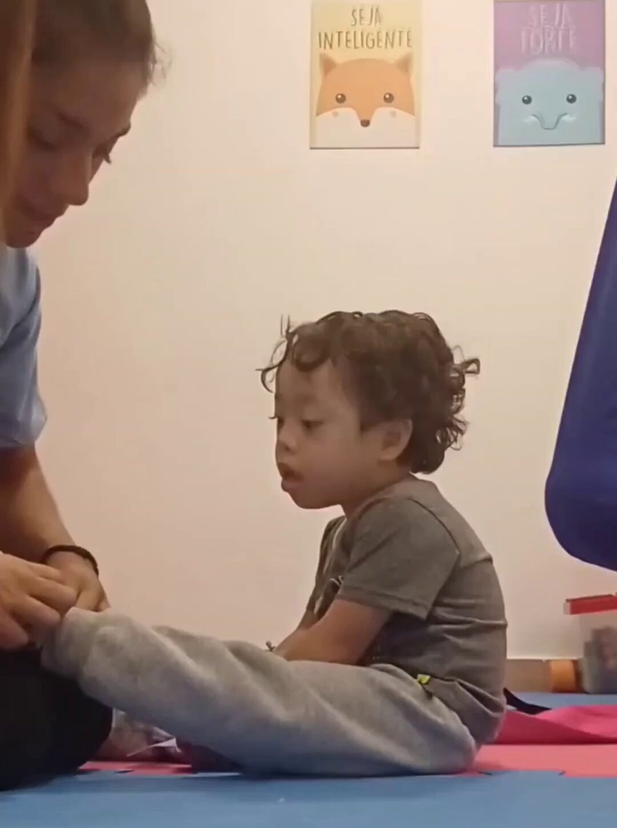 Boy with Down syndrome thanks physical therapist