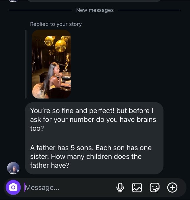 Riddle before asking for her number