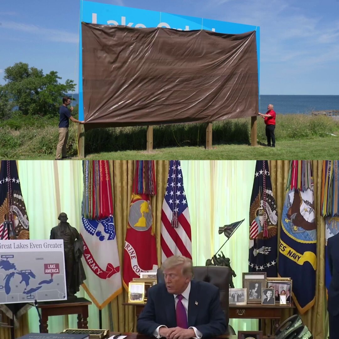 Trump renames Lake Ontario to Lake America
