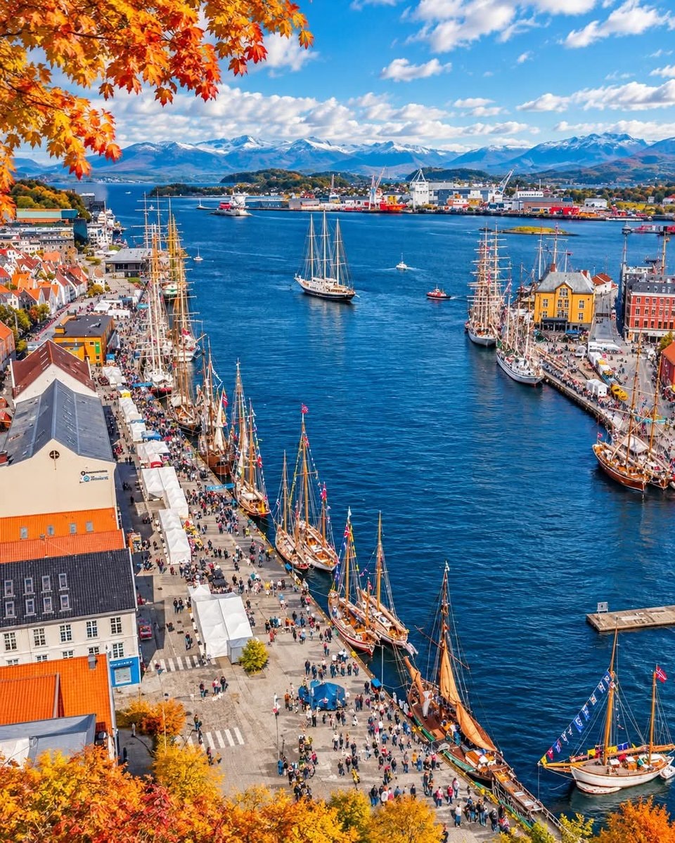 Stavanger Norway harbor tall ships