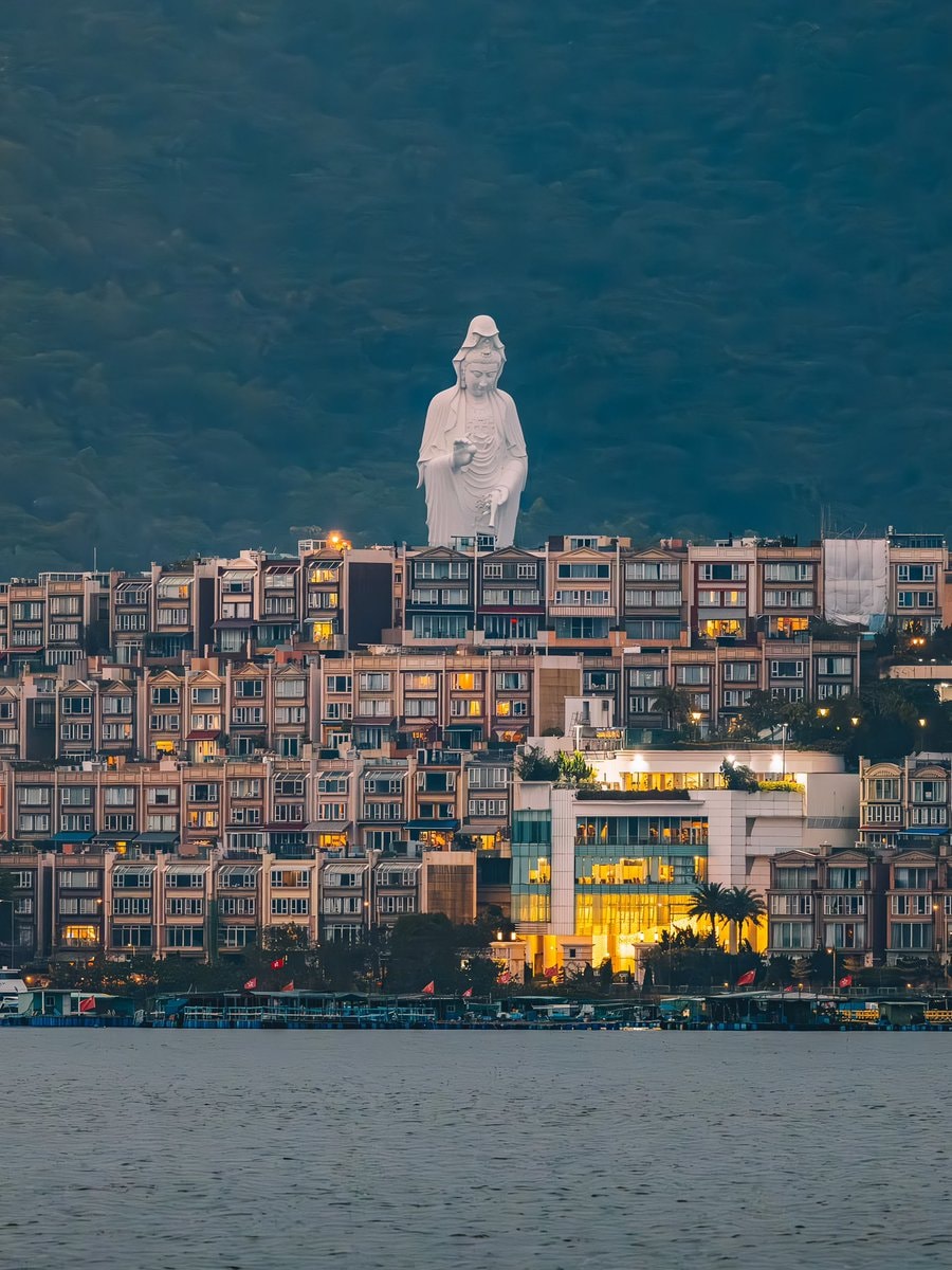 Guan Yin statue Hong Kong hillside