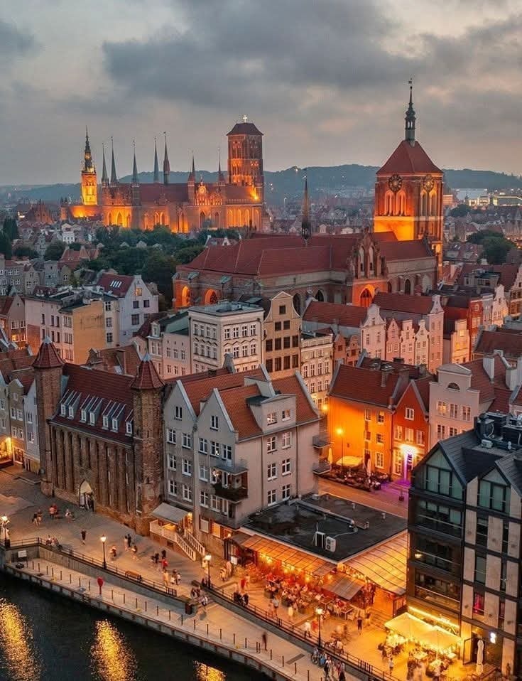 Poland scenic cityscape at dusk Poland scenic cityscape at dusk
