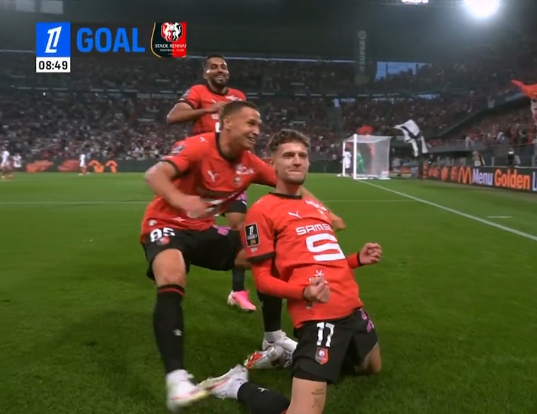 Szymanski goal Rennes vs Paris Saint-Germain