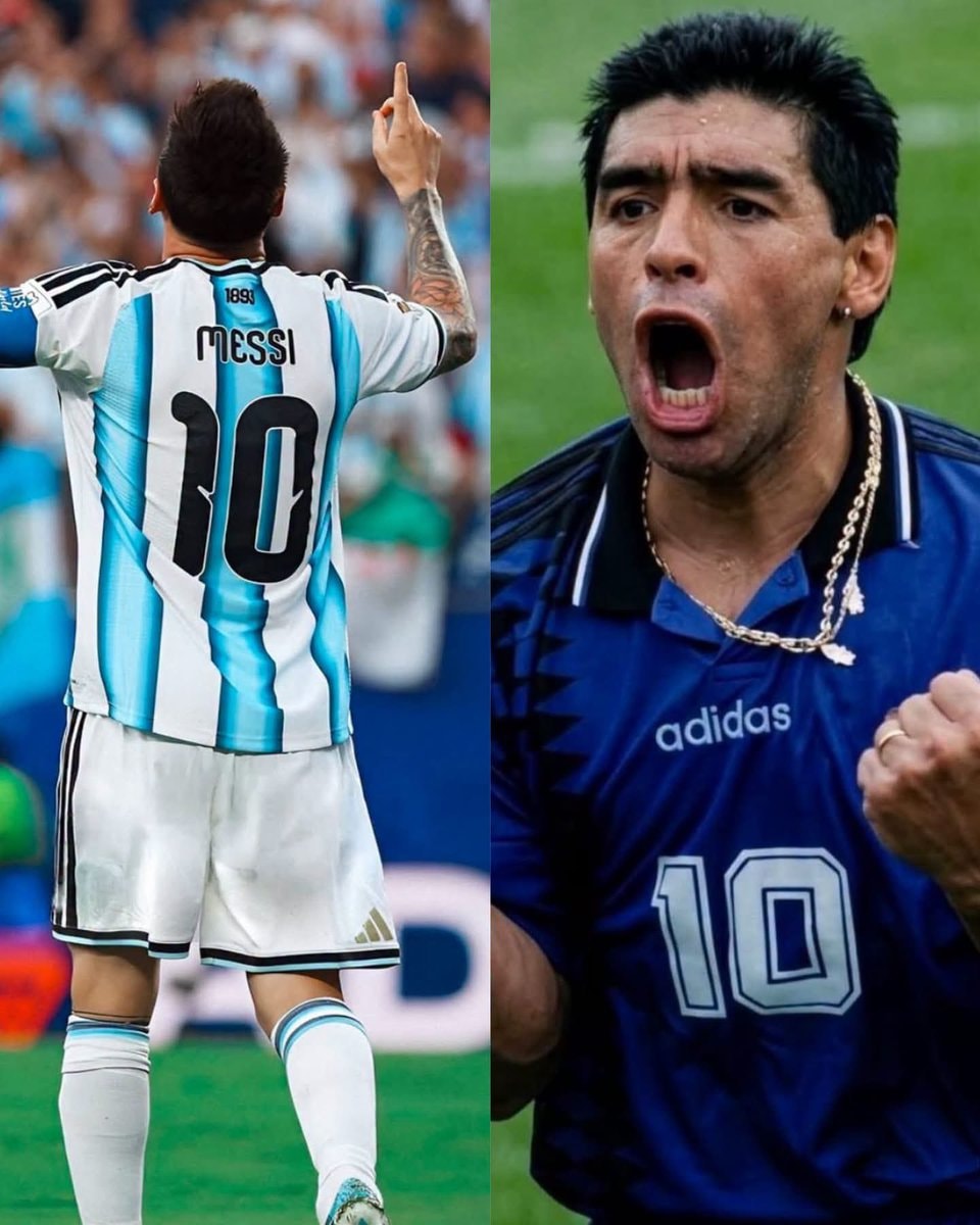 Messi Maradona Argentina number 10