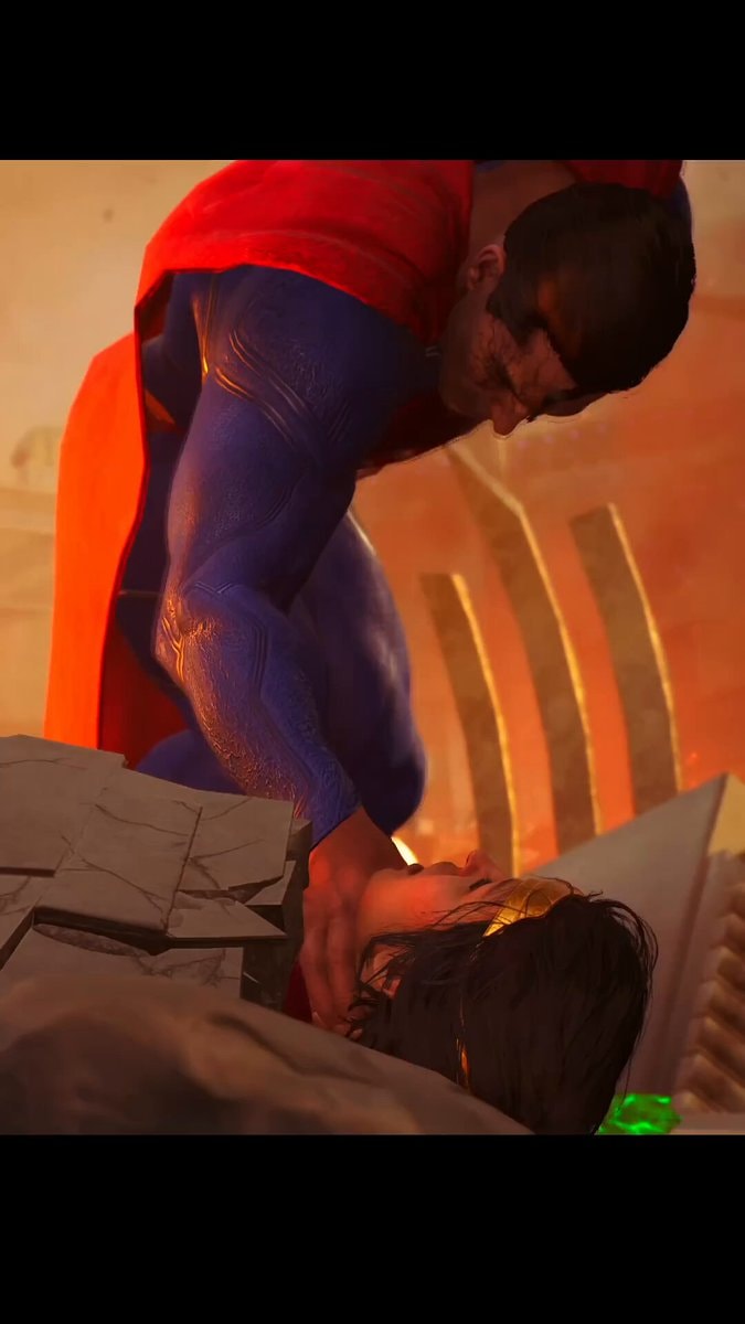 Superman Wonder Woman post-battle moment