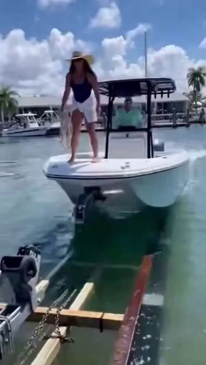 Woman on boat bow