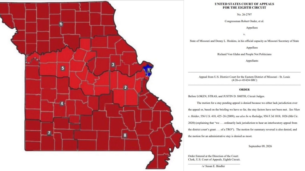 Missouri 7R-1D Map Upheld by 8th Circuit