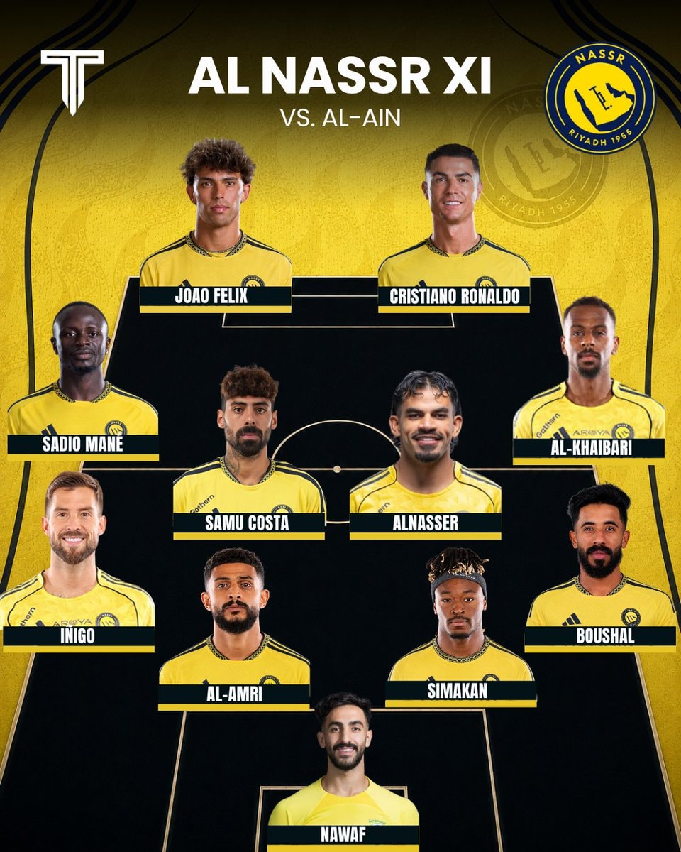 Al-Nassr lineup vs Al-Ain
