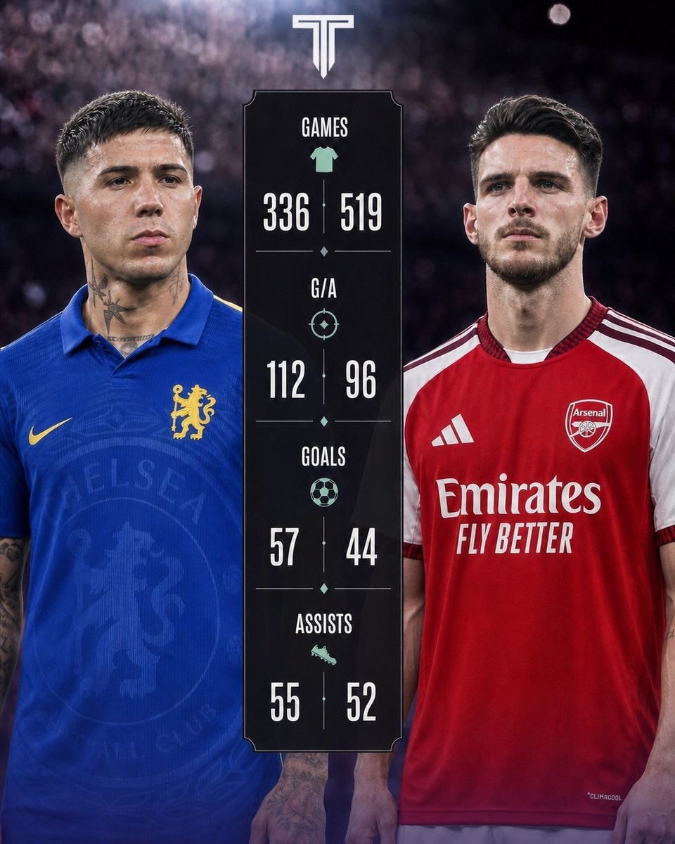 Enzo Fernandez vs Declan Rice comparison