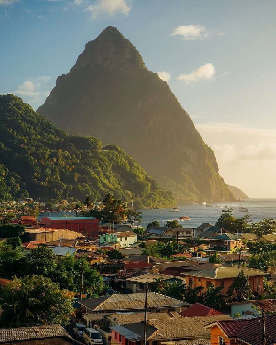 Saint Lucia coastal town