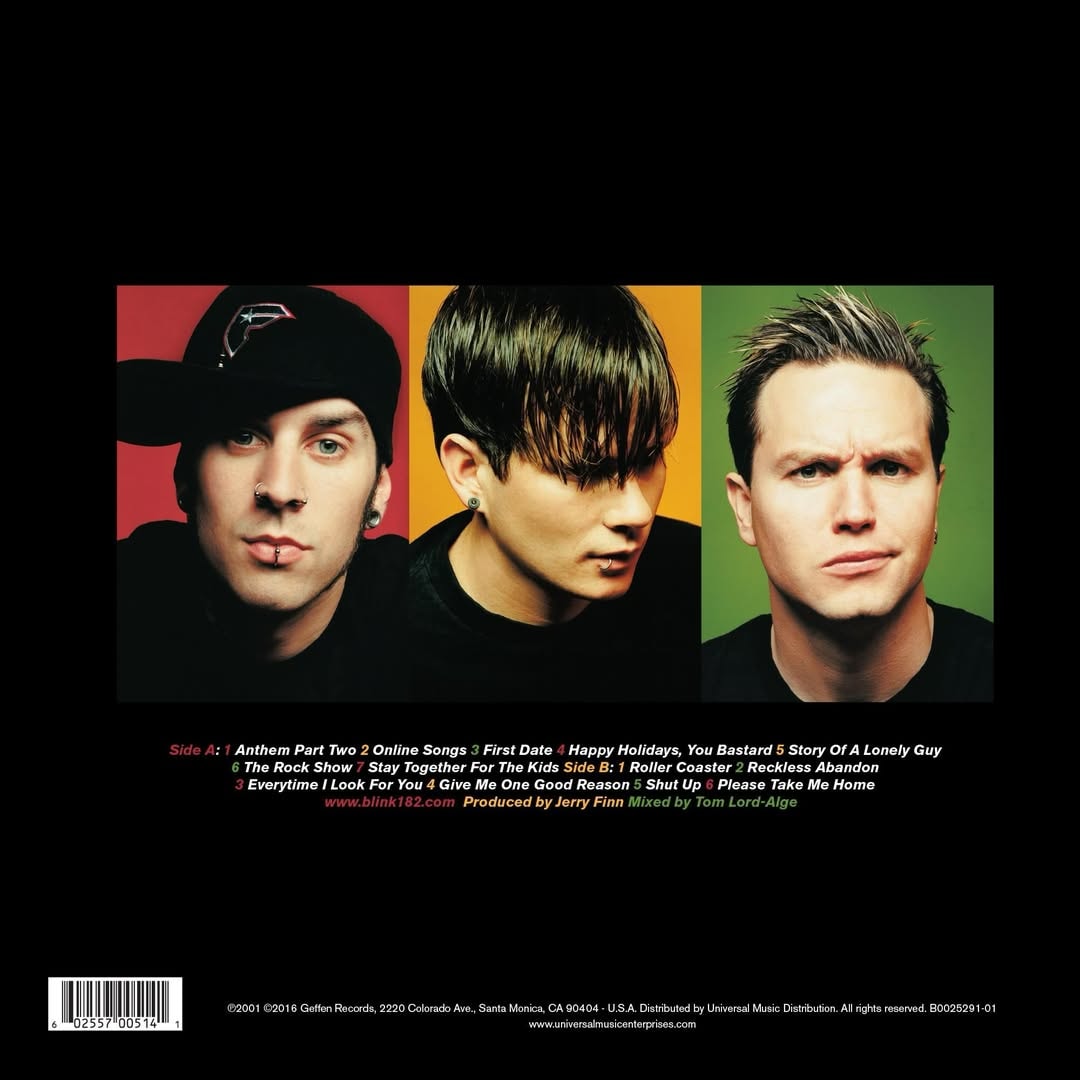 Blink-182 Take Off Your Pants And Jacket anniversary edition back cover