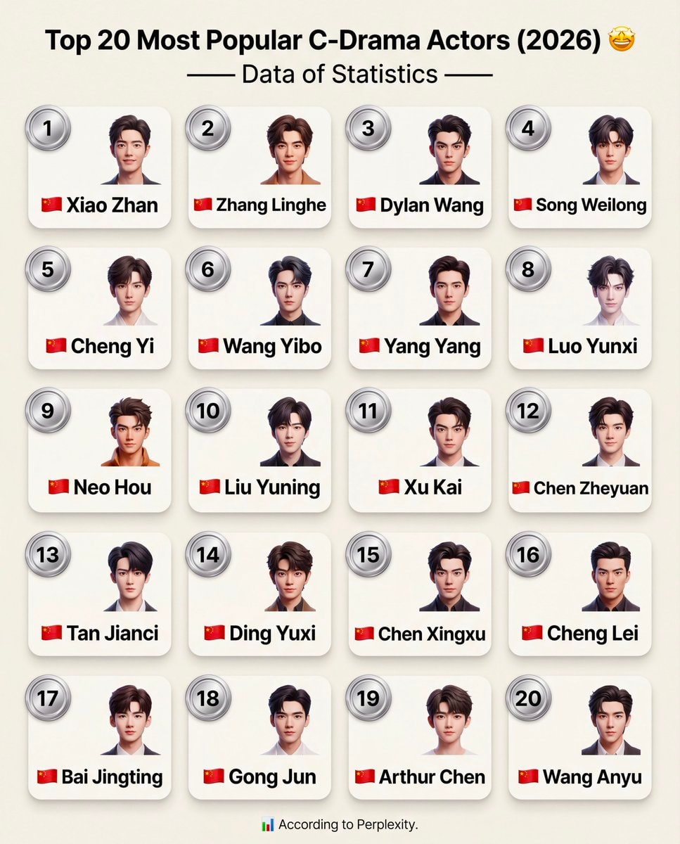 Top 20 C-Drama Actors 2026 ranking