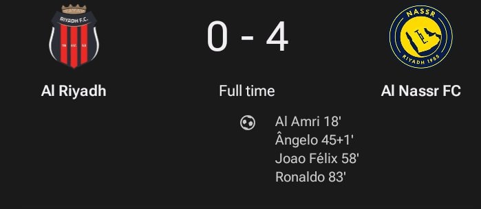 Al Nassr FC vs Al Riyadh 0-4