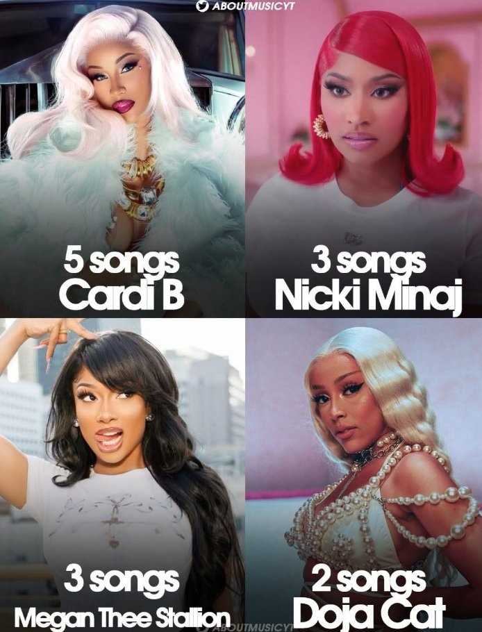 Cardi B Nicki Minaj Megan Thee Stallion Doja Cat Billboard Hot 100