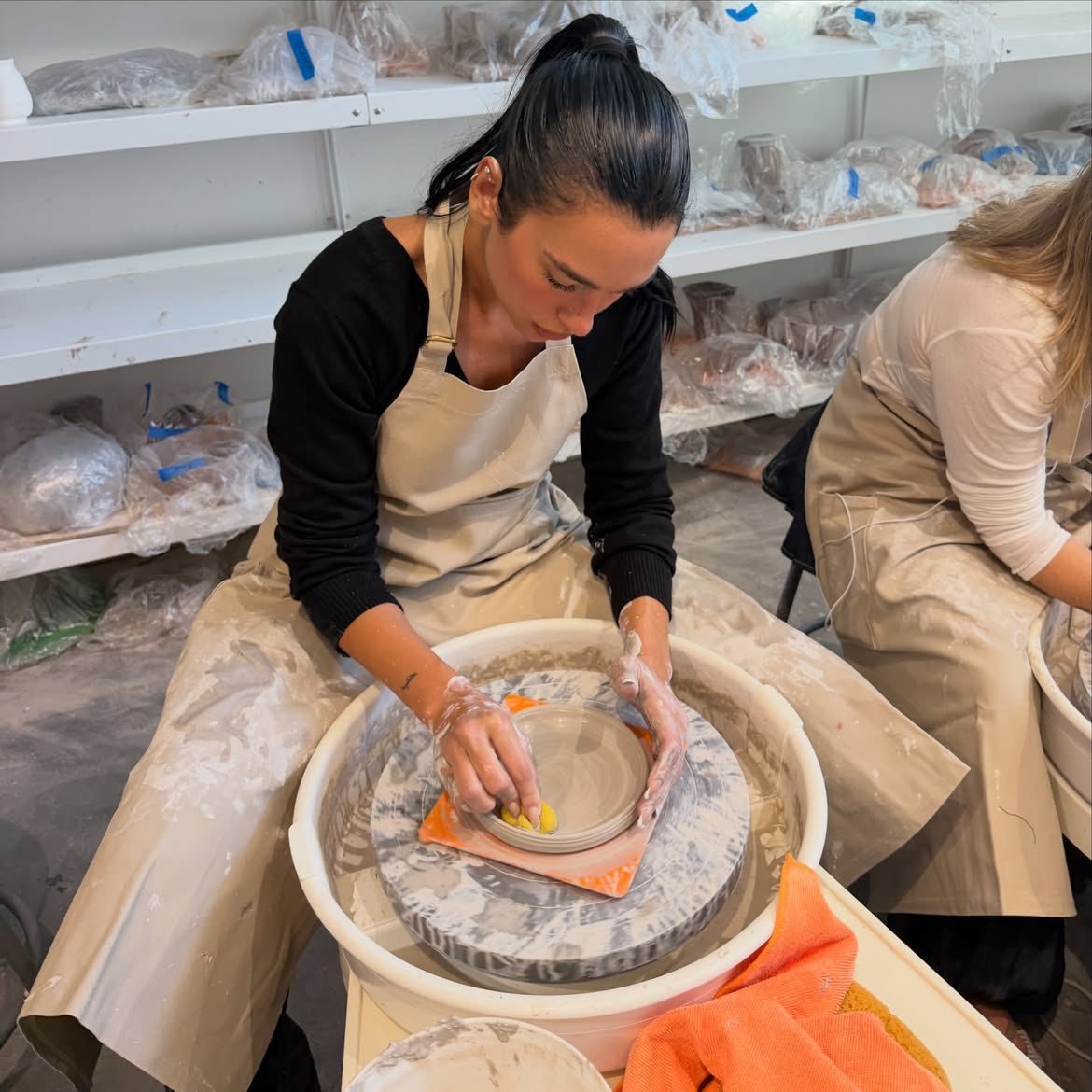 Dua Lipa pottery studio selfies