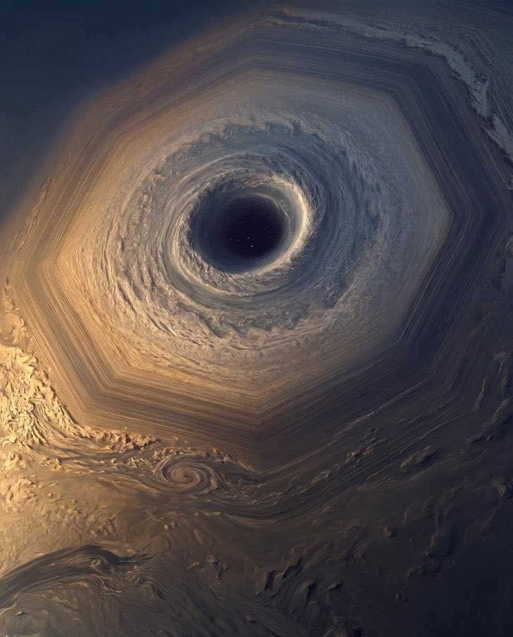 NASA Hexagonal Storm Saturn North Pole
