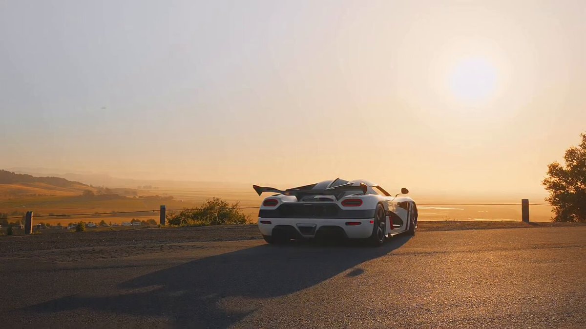 Koenigsegg hypercar golden hour