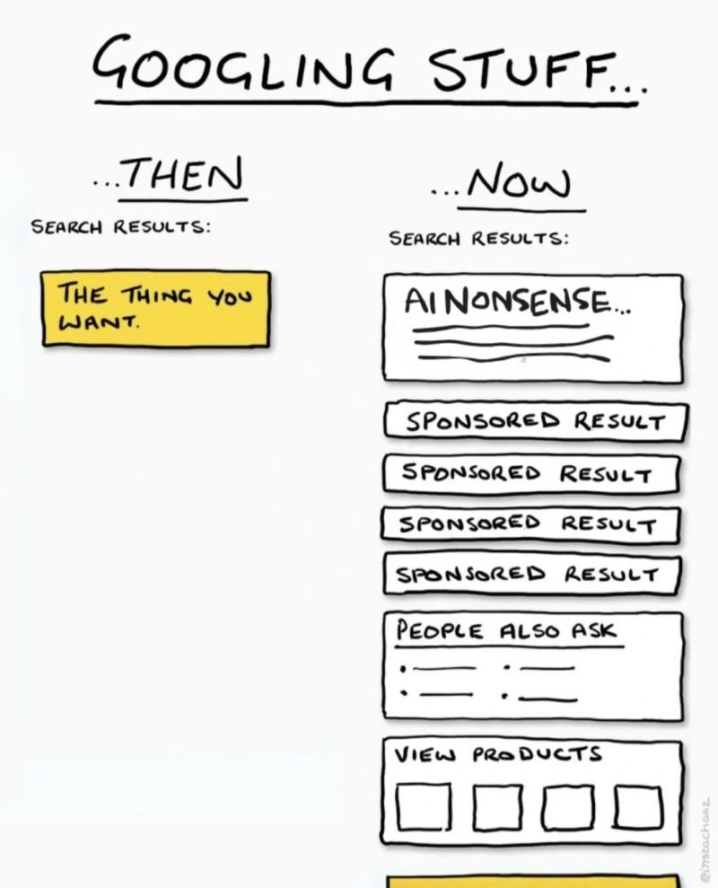 Google search before and after AI 🫠 Google search before and after AI 🫠