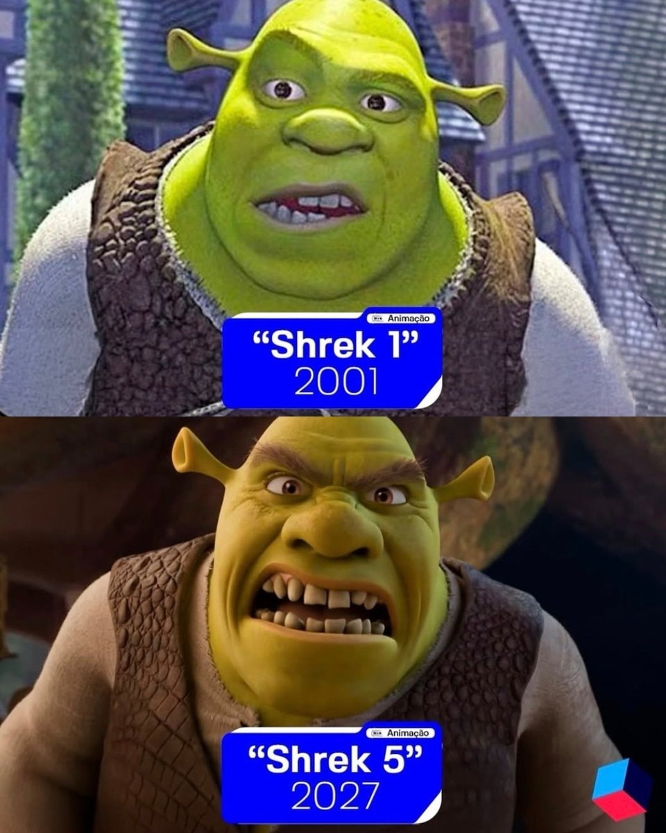 Shrek 1 vs Shrek 5 meme