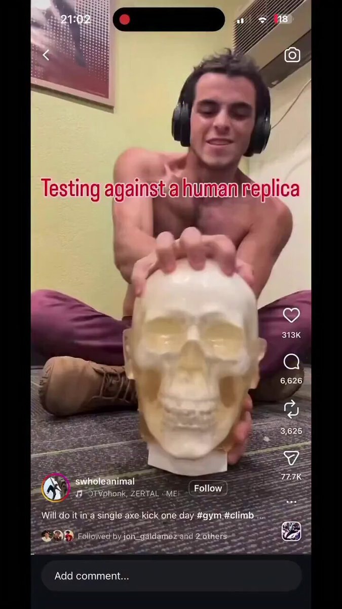 Skull replica reaction
