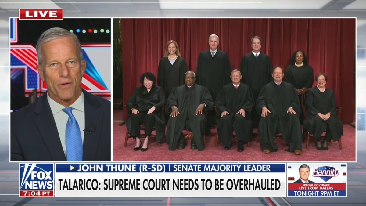 John Thune warns on Fox News John Thune warns on Fox News