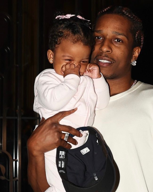 A$AP Rocky with daughter