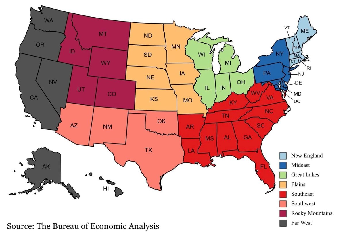 Official BEA Regions of the U.S.