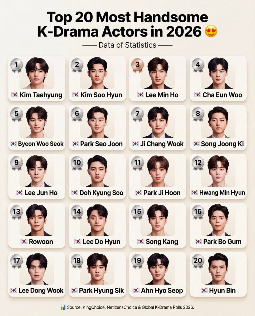 Top 20 Most Handsome K-Drama Actors 2026